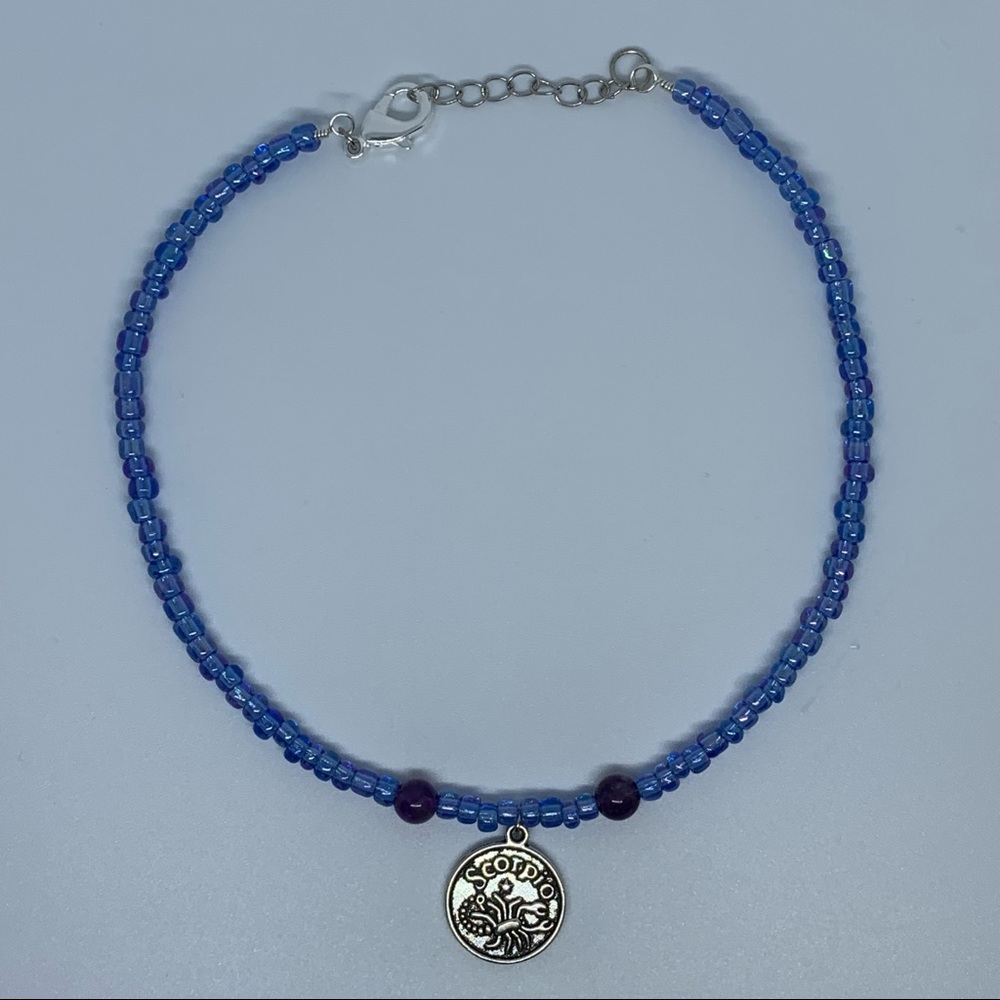 Scorpio Beaded Crystal Choker Necklace